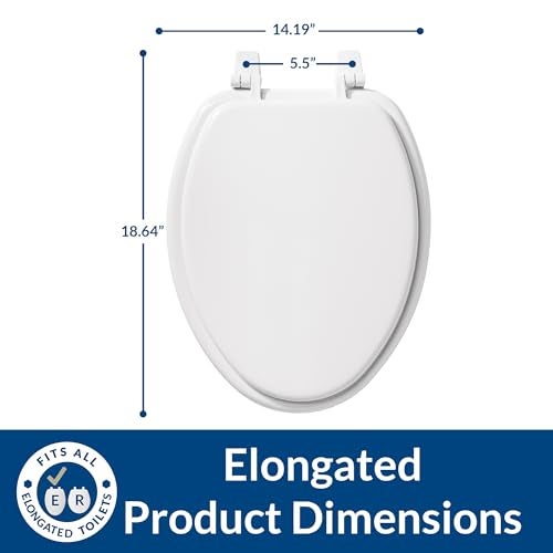 Bemis 1400TTA Economy Durable Wood Toilet Seat, Made in USA, Elongated, White - Image 3