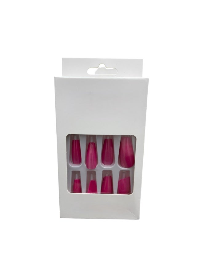 فيبراندا أظافر تركيب  شكل كوفن طويل NA-2-وردي