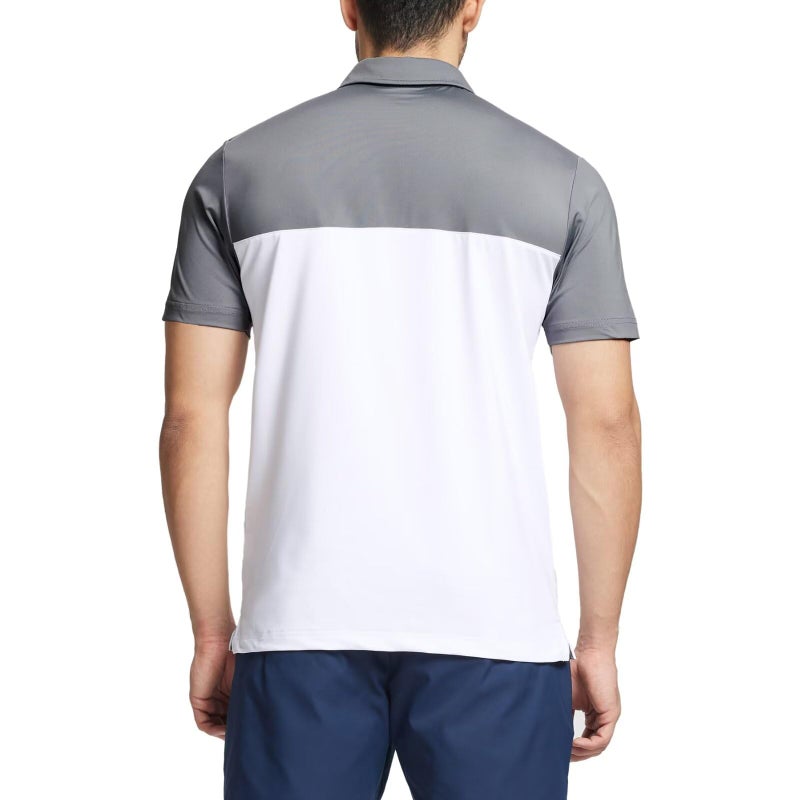 M MAELREG Mens Golf Shirt Dry Fit Short Sleeve Moisture Wicking Stretch Athletic Sport Collared Polo Shirts for Men A- White - Image 4