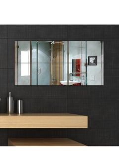 Angmei 4pcs 3D Square Acrylic Mirror Wall Stickers Bathroom Mirror Home Decoration DIY Self-adhesive Wall Stickers Dressing Mirror Thickened Good Quality  - Image 2