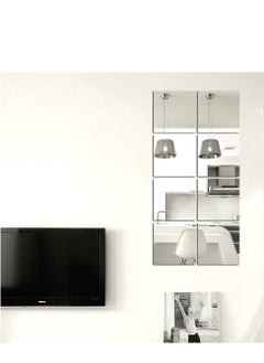 Angmei 4pcs 3D Square Acrylic Mirror Wall Stickers Bathroom Mirror Home Decoration DIY Self-adhesive Wall Stickers Dressing Mirror Thickened Good Quality  - Image 4