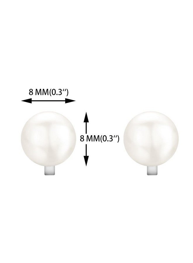 YOQUCOL 8Mm Simulated Freshwater Pearl Clip On Earrings Not Pierced Elegant Stud Jewelry For Women - Image 2