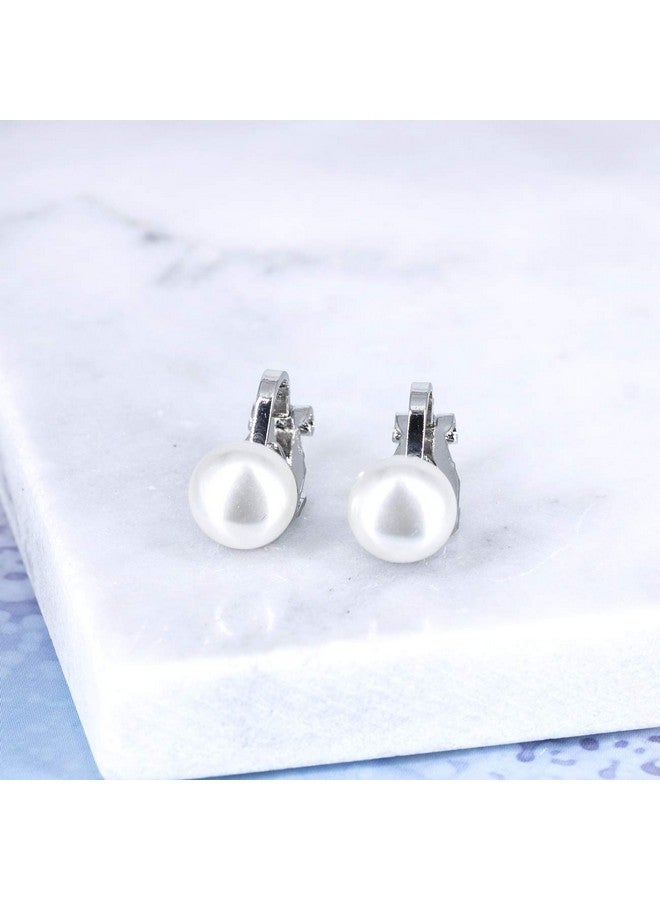 YOQUCOL 8Mm Simulated Freshwater Pearl Clip On Earrings Not Pierced Elegant Stud Jewelry For Women - Image 5