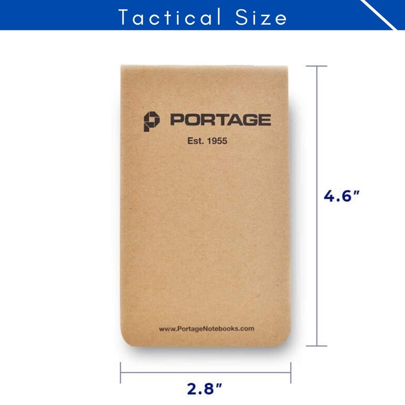 Portage Field Notebook Tactical Sized Pocket Notepad - Top Bound Notebook with Lined Paper Lies Flat in Pocket - 2.8" x 4.6" - 64 Pages (3 Pack) (6 Pack, Tactical) - Image 5