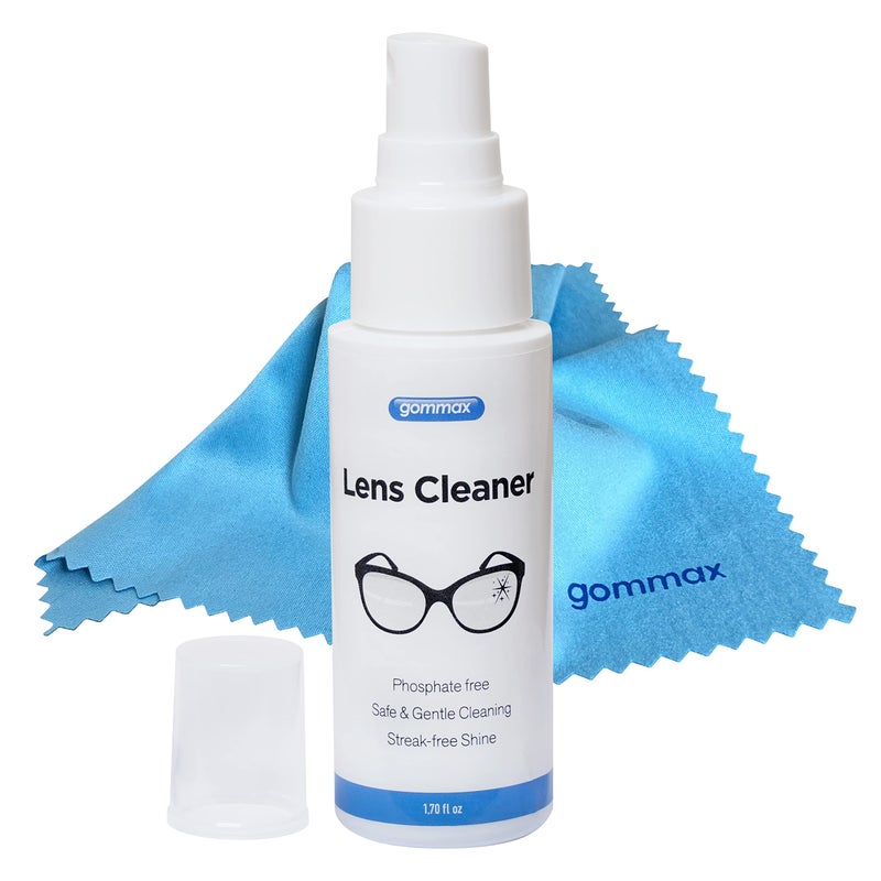 Lens Cleaner Kit with Glasses Cleaning Cloth Eyeglass Cleaner Spray Glasses Cleaner Kit Safe for Coated Lenses Sunglasses Cleaning Solution 17 fl oz