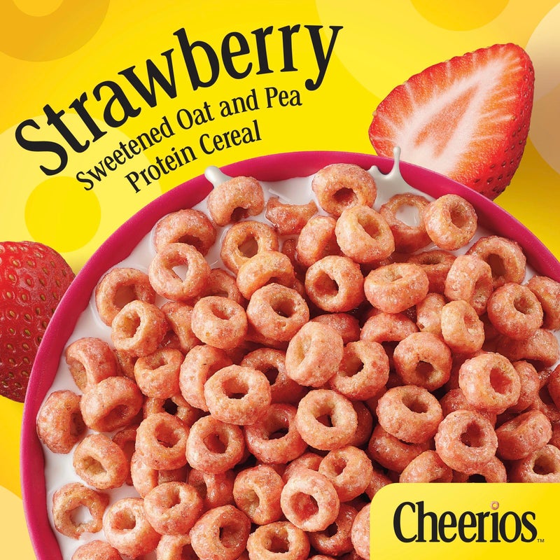 Cheerios Protein Cereal, Strawberry, 8g Protein, Family Size, 15 oz - Image 3