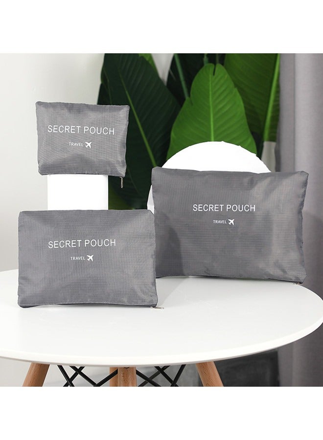 6 قطع منظّم سفر، منظّم حقيبة تخزين السفر، حقيبة منظّم تعبئة الأمتعة، مكعبات منظّم الحقائب ضغط لحملها على ملابس الحقيبة، حقيبة إنهاء ملابس مقاومة للماء (رمادية) - Image 3