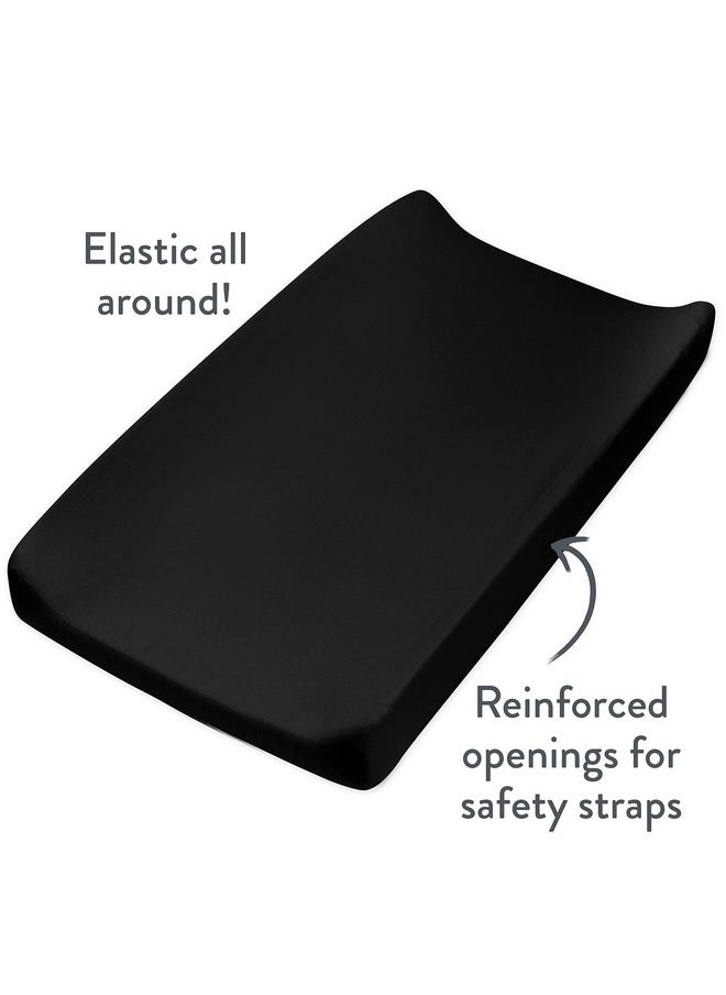 HonestBaby - Boys Organic Cotton Changing Pad Cover Black One Size - Image 1