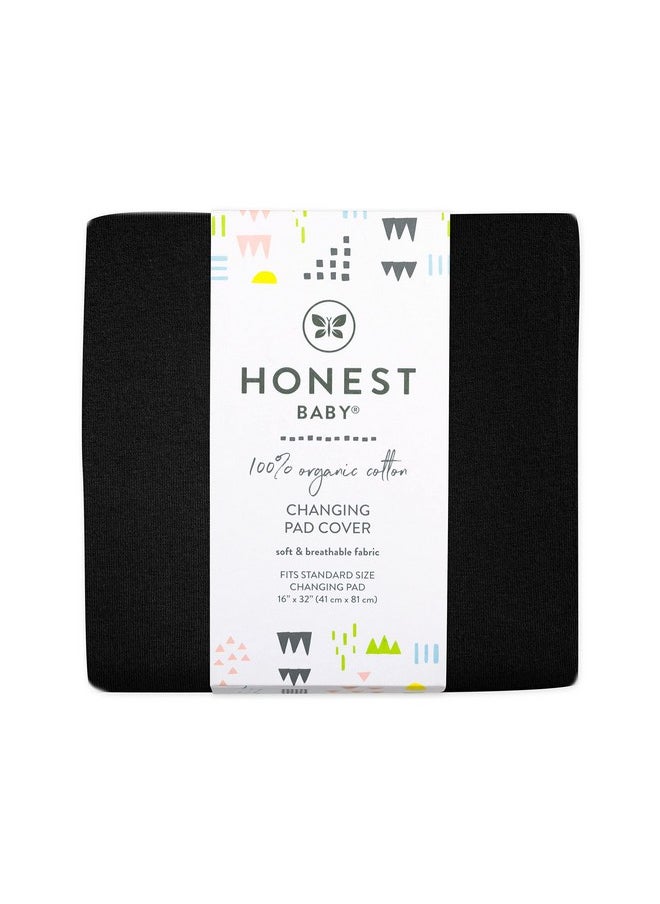HonestBaby - Boys Organic Cotton Changing Pad Cover Black One Size - Image 1