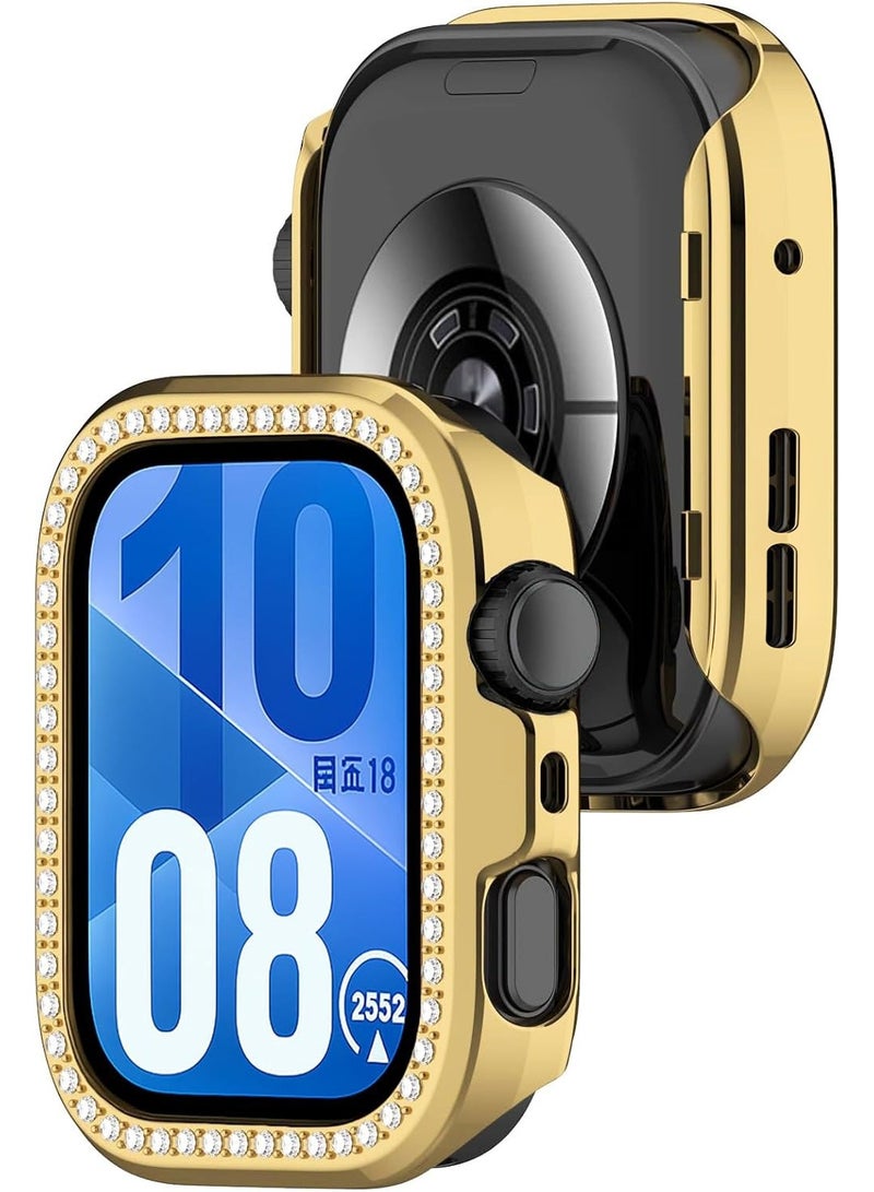 Bling Case Without screen protector for Huawei Watch Fit 4 pro, Hard PC Frame Case, Crystal Diamonds Bumper Cover for Women Girls, Slim Protective Cover for Huawei Watch Fit 4 pro (gold) - Image 1