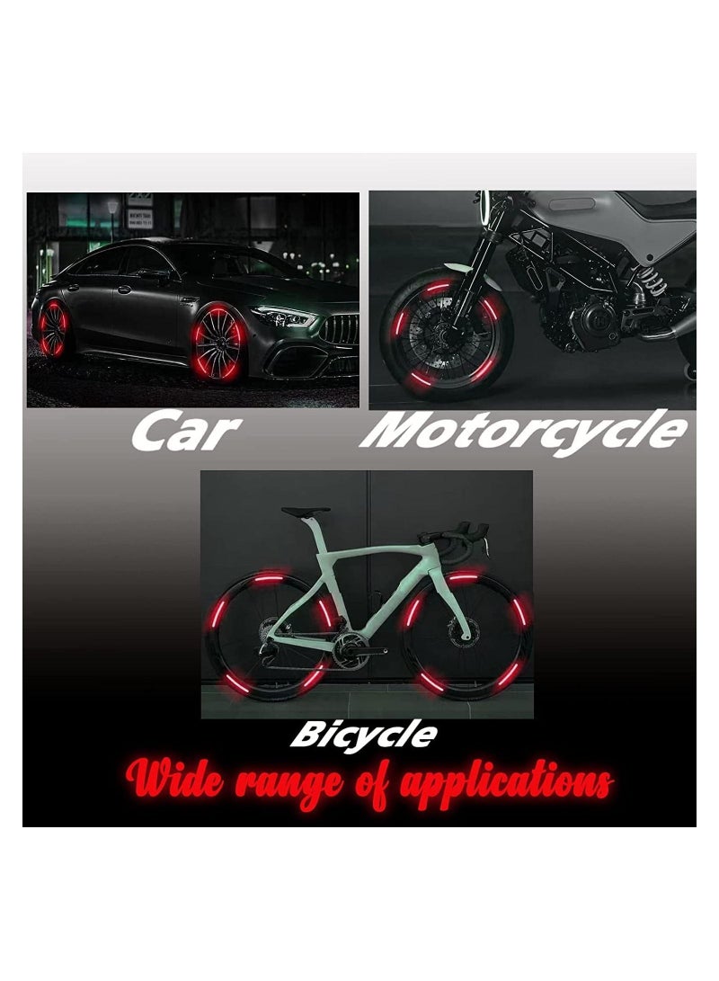 SYOSI Reflective Car Wheel Rim Stickers, 20pcs Night Safety Warning Car Stickers, Anti-Scratch Reflective Stickers Car Motorcycle Wheel Safety Decorative Car Decals Universal for Car Vehicle Truck (Red) - Image 4