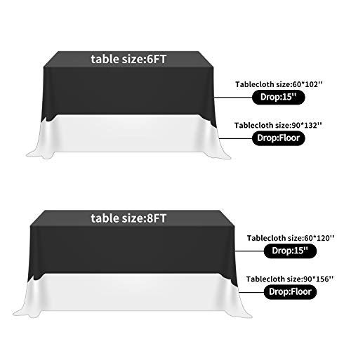 Fokitut 2 Pack Waterproof Rectangle Tablecloth, 60x120 Inch,Stain Resistant and Wrinkle Polyester Table Cloth, Fabric Table Cover for Kitchen Dining, Wedding, Party, Holiday Dinner-White - Image 3