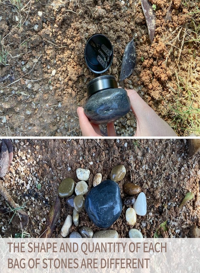 WOSHOP Hide A Key Holder Outdoor Natural Rock, Safe for Outdoor Garden or Yard (Black) - Image 4