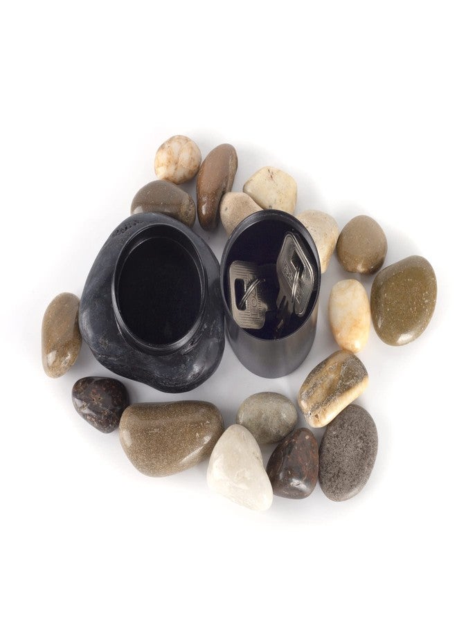 WOSHOP Hide A Key Holder Outdoor Natural Rock, Safe for Outdoor Garden or Yard (Black) - Image 2