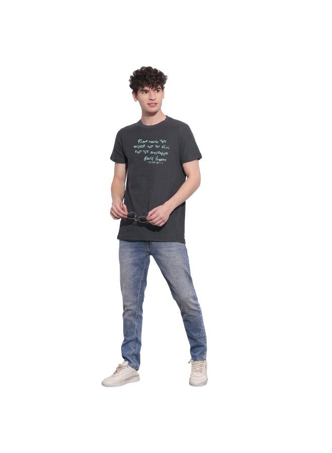 Being Human Mens Charcoal Round Neck Short Sleeve T-Shirt - Image 4