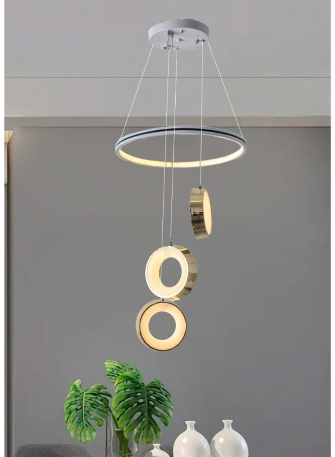 Best Power Modern 7042-3 LED Dimmable Chandelier with 3 Adjustable Brightness Levels Indoor Lighting - Elegant 3 Lighting Lamps Design for Living Spaces - Image 1