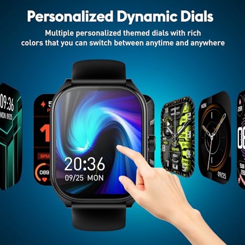 AOLON Curve Smart Watch for Men Women Answer Make Calls, 2.01" Fitness Tracker with 100 Sport Modes, Step Counter Heart Rate Sleep Tracker Accurate, IP68 Waterproof Fitness Watch for Android iOS, Black - Image 3