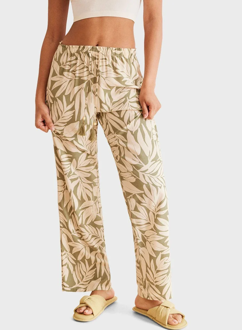 ومن سيكريت Pyjama Pants With Leaf Print