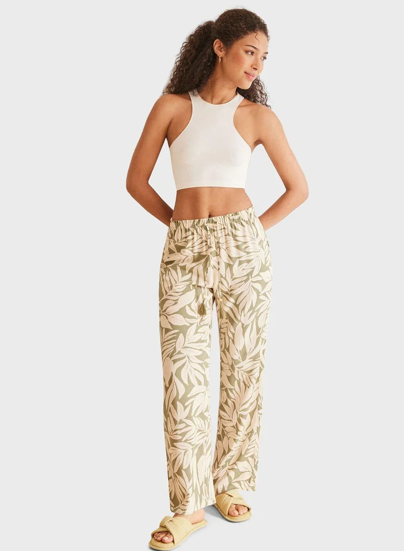 ومن سيكريت Pyjama Pants With Leaf Print