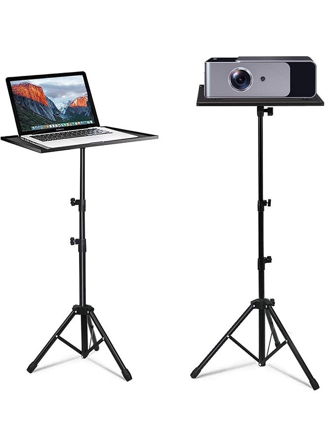 LENND Projector Tripod Stand, Universal Laptop Tripod Stand, Portable DJ Equipment Stand, Folding Floor Tripod Stand, Outdoor Computer Table Stand For Stage or Studio, Height Adjustable 57 to 125 cm  - Image 1