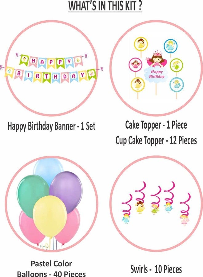 Untumble Fairy Theme First Birthday Party Swirl and Cup Cake Toppers Decorations Kits for House Parties (Pack of 54 Pieces) - Image 2