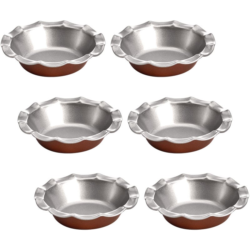Tosnail 6 Pack 5 Mini Fluted Tart Pan Pie Pan Small Pie Tart Mold Nonstick Quiche Pan for Baking