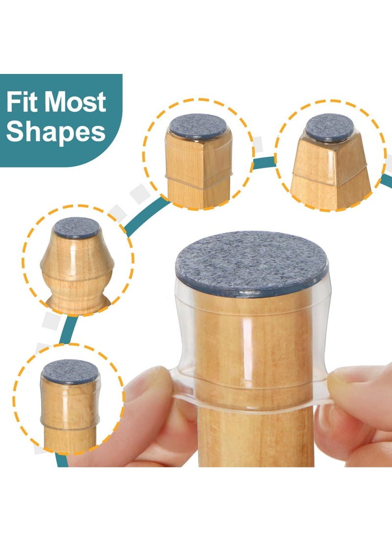روك بو 24 قطعة كرسي الساق الكلمة حماة سيليكون شعر الأثاث الساق منصات قبعات يغطي للأرضيات الصلبة (تناسب 1.3-2 بوصة) - Image 2