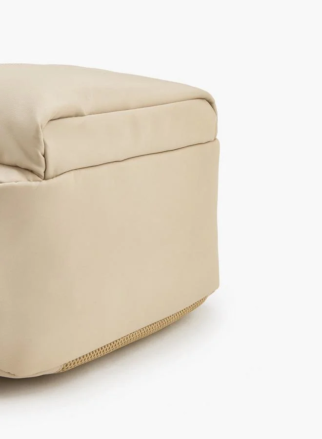 Missy taupe Solid Backpack With Adjustable Shoulder Straps  | Best Price UAE
