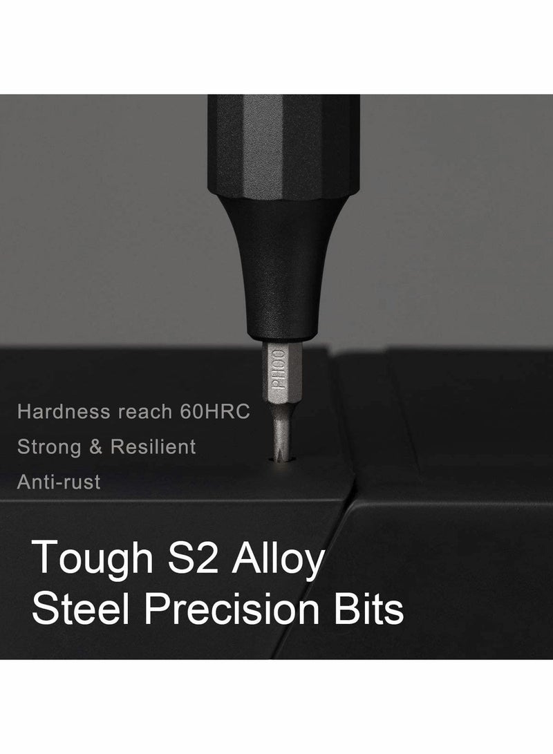 مجموعة مفكات أقلام 24 في 1 جيب دقيق مصغر مغناطيسي مجموعة مفكات صغيرة مع 24 قطعة بت ستيال S2 فيليبس ومسطحة - Image 4