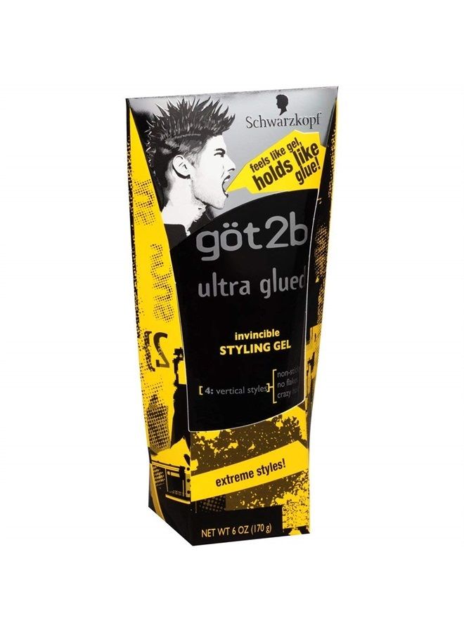 Got2b Got 2B Glued Ultra Styling Gel 6 Ounce (177ml) (Pack of 6)
