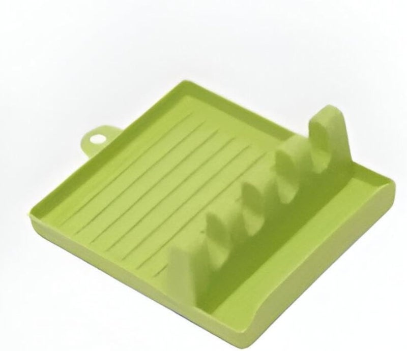 Silicone Stand - Heatâ€‘Resistant Kitchen Utensil Holder with Multiple Grooves for Spoons, Spatulas, and Soup Ladles, Keeps Countertops Clean and Organized, Random Color Selection (piece-1)