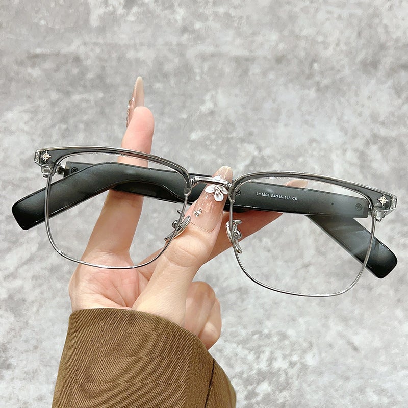 1503 New Ai Intelligent Translation Wireless Bluetooth Glasses Women's Half Frame Business Frame Headphones Anti-Blue Light Myopia Glasses - Image 5