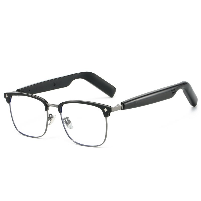 1503 New Ai Intelligent Translation Wireless Bluetooth Glasses Women's Half Frame Business Frame Headphones Anti-Blue Light Myopia Glasses - Image 1