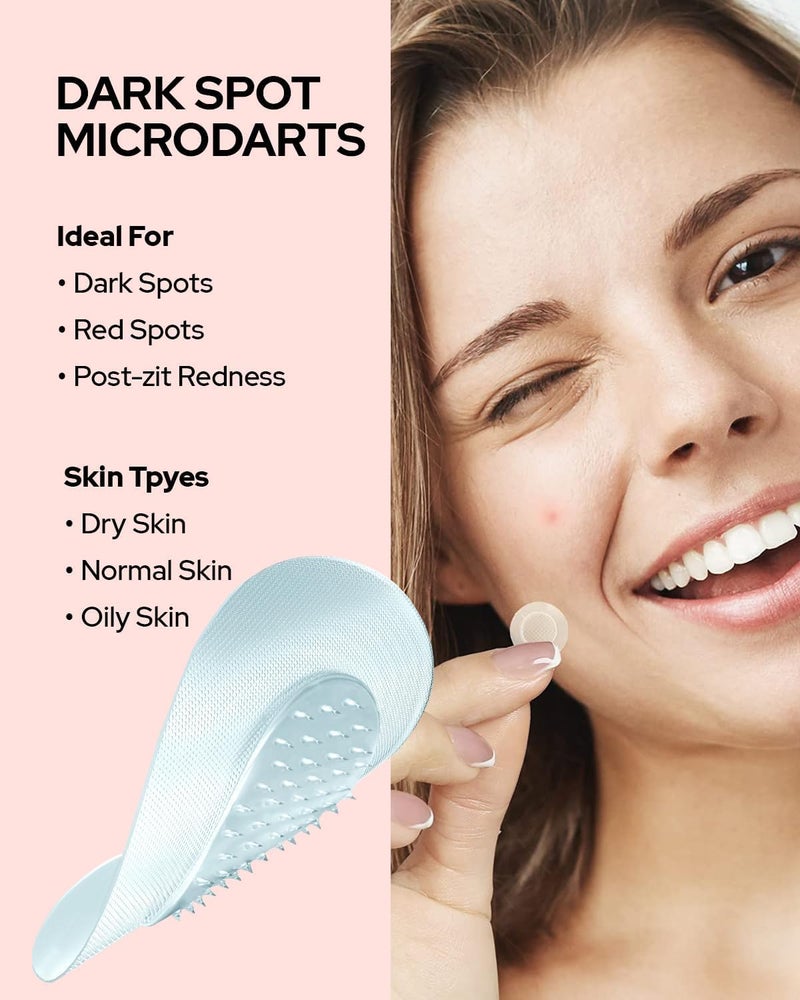 +1HEROLABS +1هيرولابس لاصقة ميكرو دارت لعلاج حب الشباب لمرحلة ما بعد حب الشباب - لاصقة ميكرو إبرة للبثور، للبقع الداكنة، والاحمرار بعد العيوب، وفرط التصبغ، لاصقات حب الشباب القابلة للذوبان ذاتيًا - 18 قطعة - Image 5