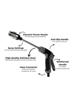 KASTWAVE Power High-Pressure Cleaner, Turbowasher, for Every Garden Hose, Electric Pressure Washer, Pressure Washer for Garden Hose, with 3 Nozzles, for 1/2" Pipe, for Cars, Fences, Patios, Driveways  - Image 5