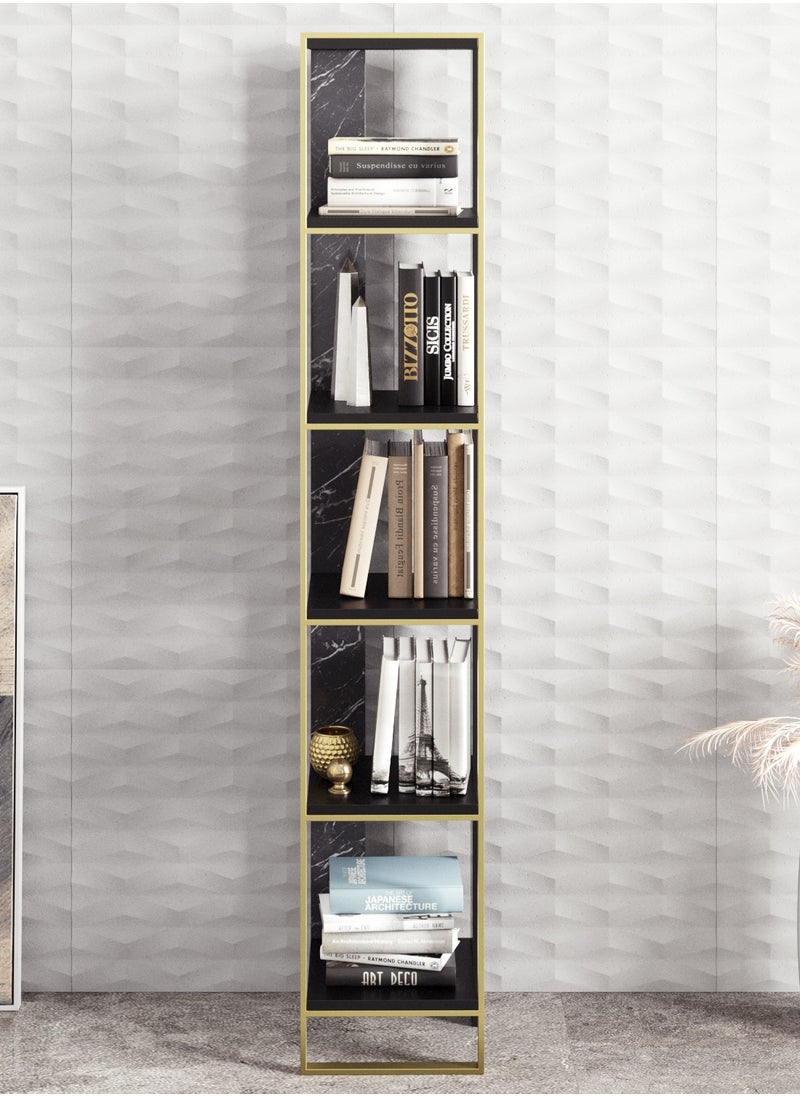 Decorotika Polka 178.5 tall Metal Frame Manufactured Wood Bookcase | Bookshelf, Storage Rack  - Image 1