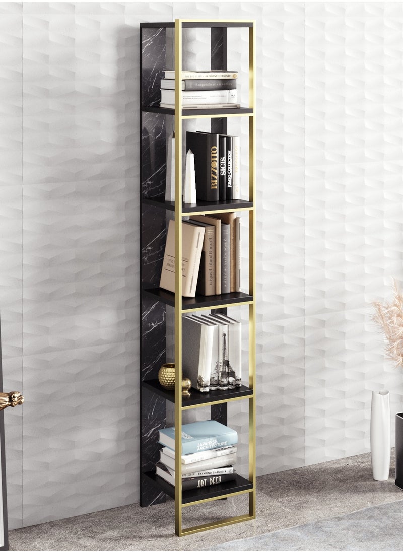 Decorotika Polka 178.5 tall Metal Frame Manufactured Wood Bookcase | Bookshelf, Storage Rack  - Image 3