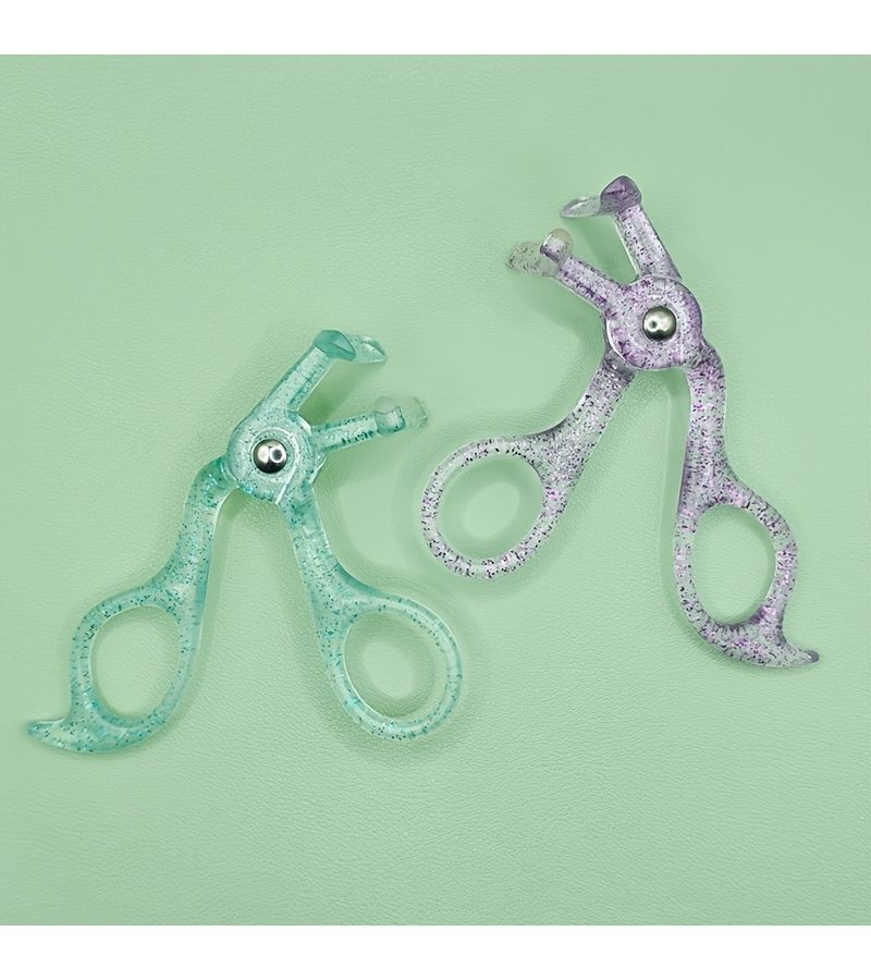 Green Transparent Eyelash Curler Set with 10 Replacement Pads Long Holding Wide Angle for Beginners - Image 5