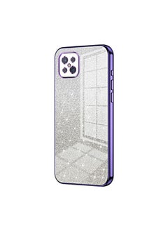 HuHa Case Cover For OPPO A92s / Reno4 Z 5G Gradient Glitter Powder Electroplated Phone Case Purple 