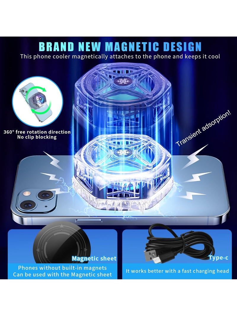 SOLARAE Magnetic Phone Cooler for Gaming Streaming, Radiator Semiconductor Cooling Ideal, Phone Cooling Fan with LED Display, Portable Lightweight Mobile Phone Cooling Fan, Phone Radiator - Image 3