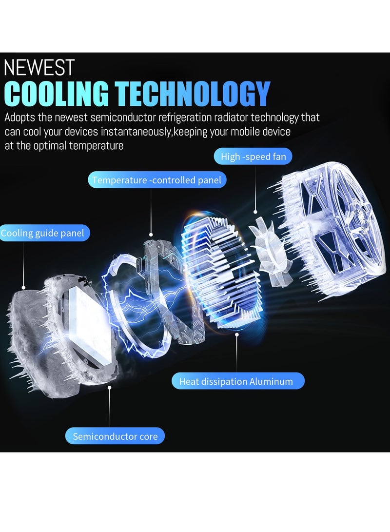 SOLARAE Magnetic Phone Cooler for Gaming Streaming, Radiator Semiconductor Cooling Ideal, Phone Cooling Fan with LED Display, Portable Lightweight Mobile Phone Cooling Fan, Phone Radiator - Image 2