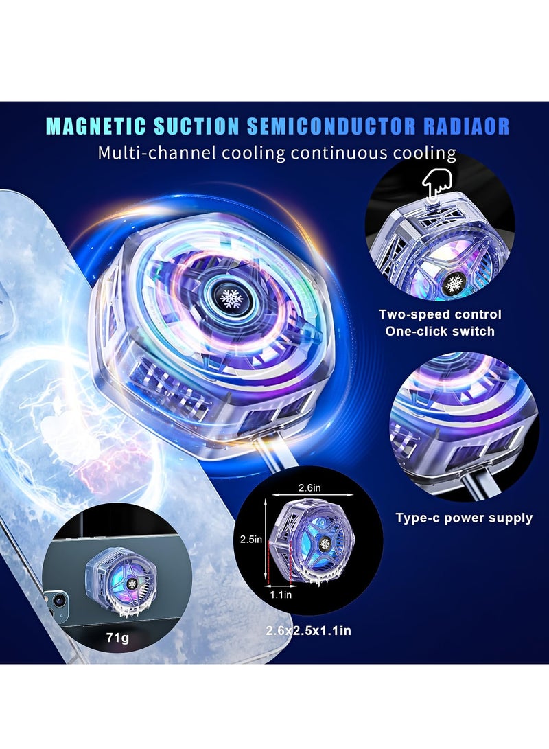 SOLARAE Magnetic Phone Cooler for Gaming Streaming, Radiator Semiconductor Cooling Ideal, Phone Cooling Fan with LED Display, Portable Lightweight Mobile Phone Cooling Fan, Phone Radiator - Image 4