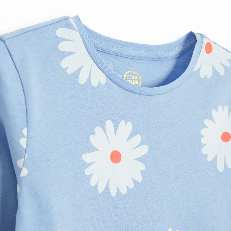 Cool Club BLUE COTTON DRESS L/S