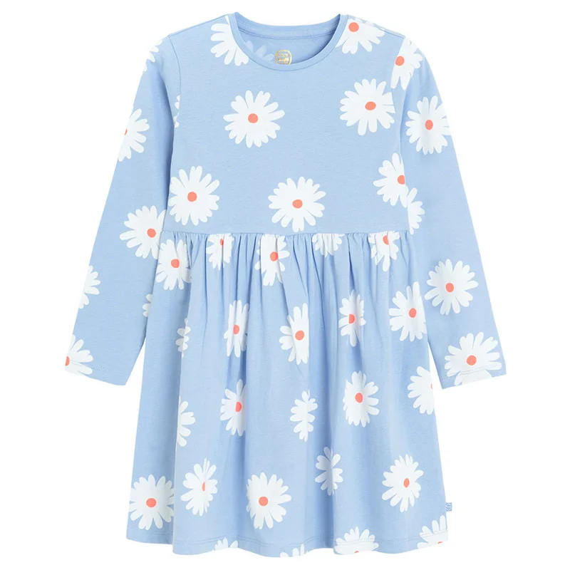 Cool Club BLUE COTTON DRESS L/S