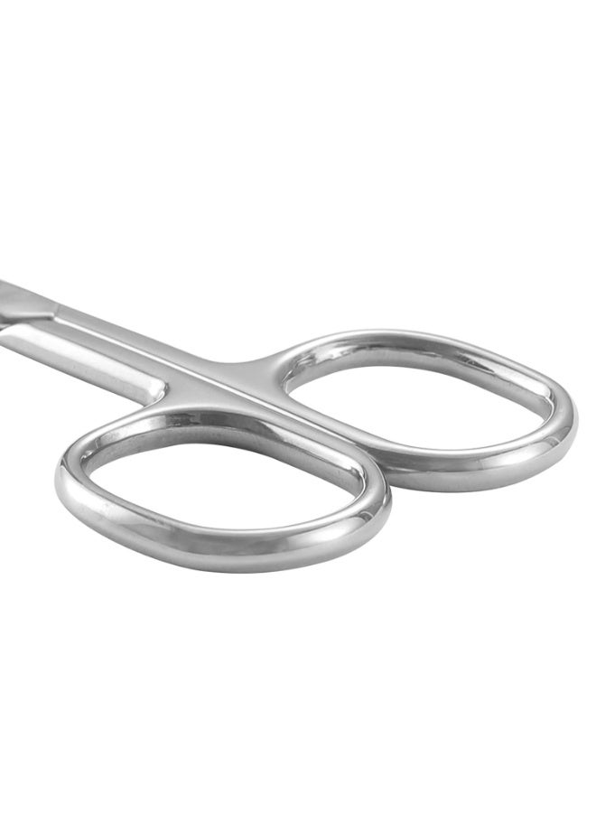 Professional Facial Hair Grooming Scissors Stainless Steel Curved and Straight Precision Blades for Eyebrow Nose Ear Beard Mustache Trimming Silver 9 x 4.5 cm - Image 2