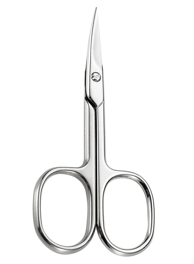 Professional Facial Hair Grooming Scissors Stainless Steel Curved and Straight Precision Blades for Eyebrow Nose Ear Beard Mustache Trimming Silver 9 x 4.5 cm - Image 1
