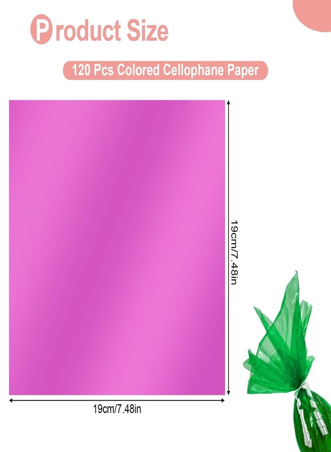 PEASUG 120 PCS Cellophane Sheets, Cello Sheets, Cellophane Paper Sheets, Colored Cellophane Wrap, Transparent Plastic Sheets for DIY Crafts Project, Art, Lights, Window Decoration（7.5x7.5 Inches) - Image 2