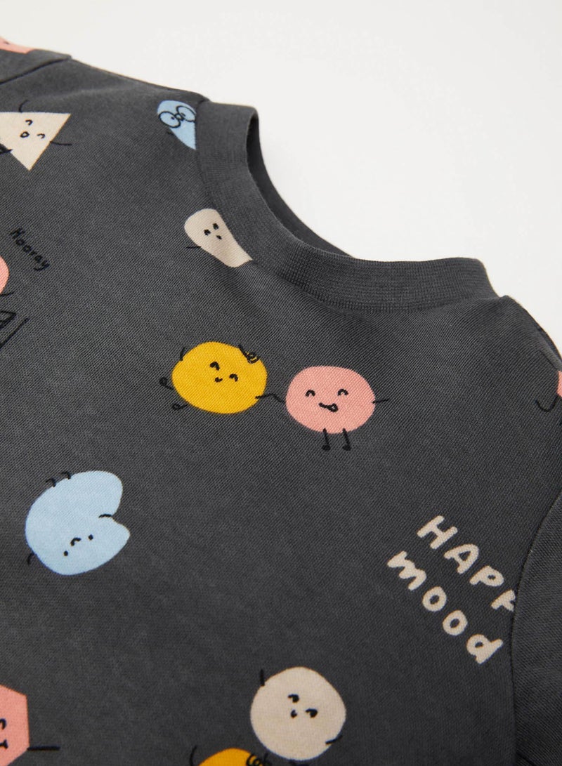 DeFacto Printed Long Sleeve Top And Bottom Pajama Set  - Image 4