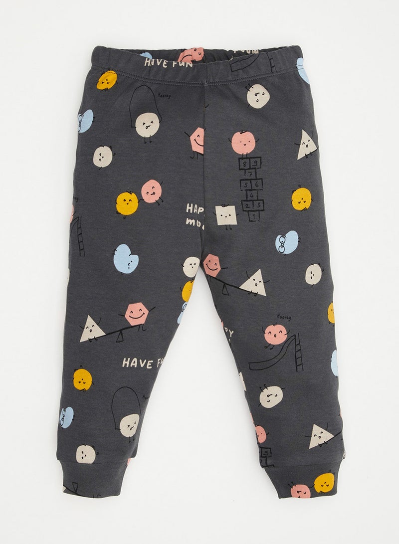 DeFacto Printed Long Sleeve Top And Bottom Pajama Set  - Image 3