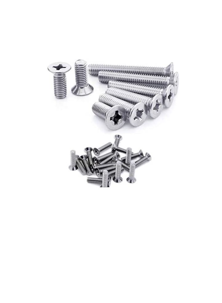 Machine Screw CSK Philip & Countersunk Head for DIY Electrical & Kitchen Furniture Pull Cabinet Door Handles Pack of 25 (M4 X 50 MM) - Image 1